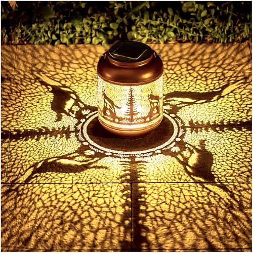 Lanterne solaire décorative motif loup : cadeau idéal pour femme et homme