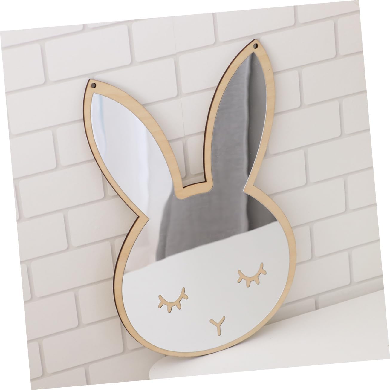 DOITOOL Pcs Cartoon Rabbit Mirror Self-Adhesive Acrylic Boys and Girls Room Decor Real-Like Reflection Safe Quick Installation