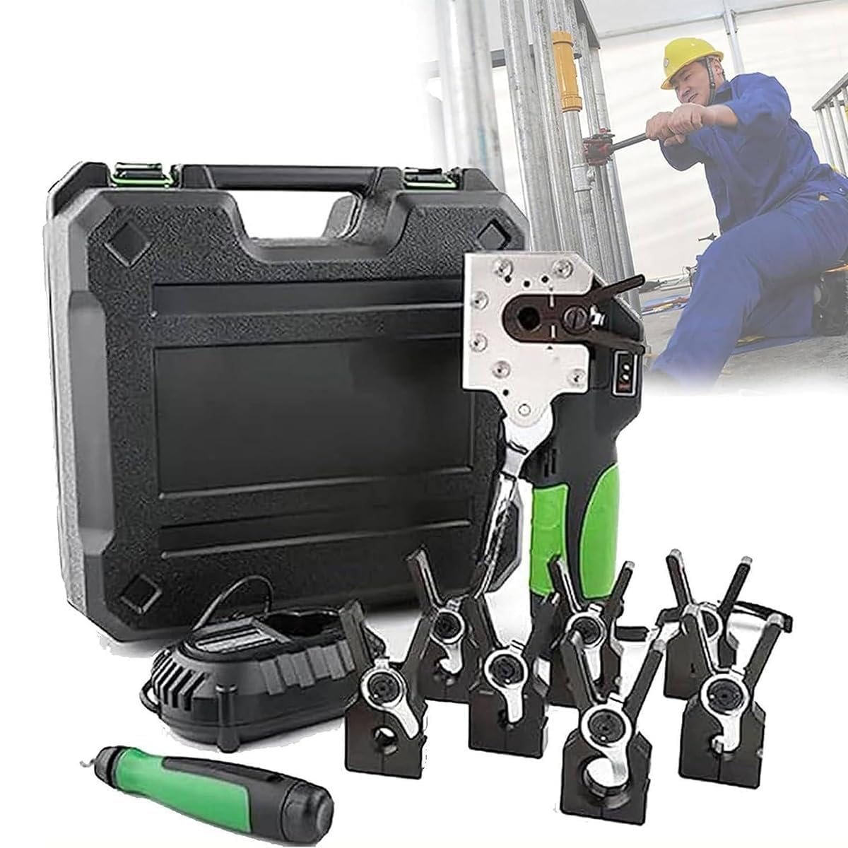 XNZJHPP Portable Cordless Pipe Flaring Tool Kit - 45° Eccentric Expander for Copper, Aluminum, Brass Pipes - Ideals for HVAC & Plumbing Professionals (ST)