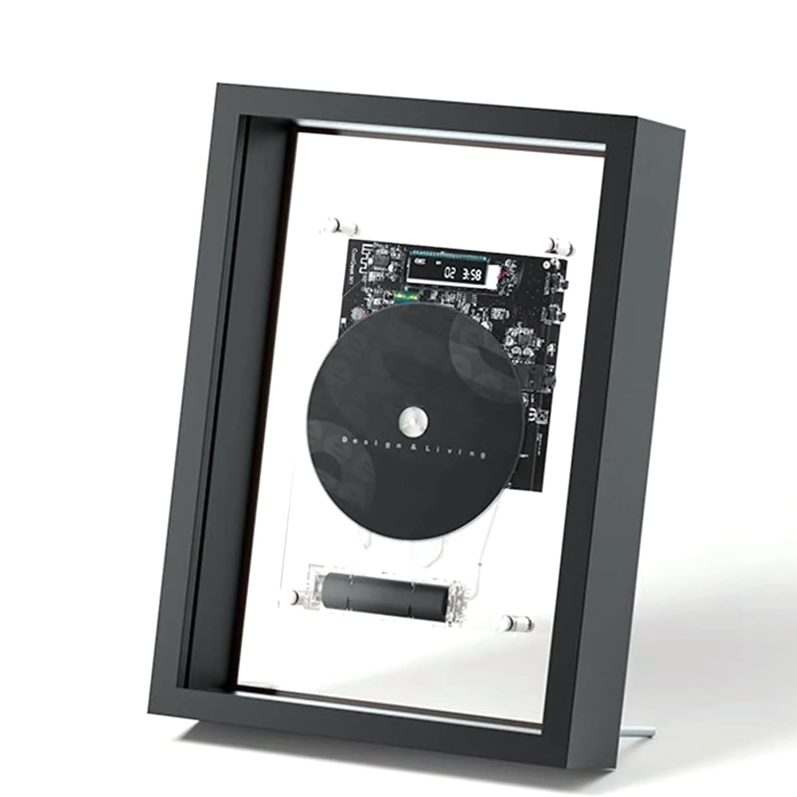 Cornice musicale con lettore CD, cornice decorativa con telecomando, Bluetooth 5.0 e uscita AUX da 3,5 mm, per casa, ufficio, galleria e decorazione da parete