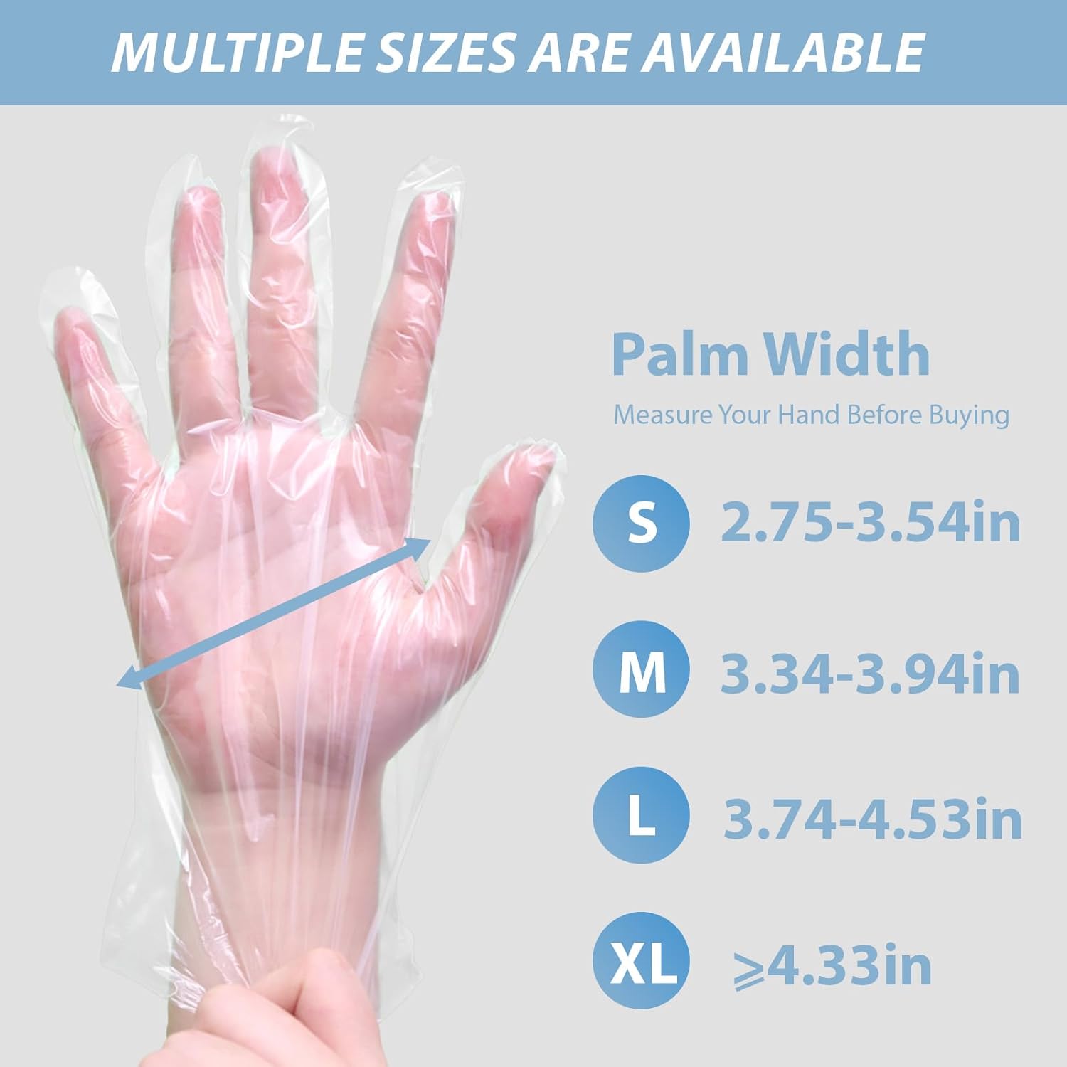 100 PCS Disposable TPE Gloves - Clear/White Plastic, Food Safe, Latex-Free,