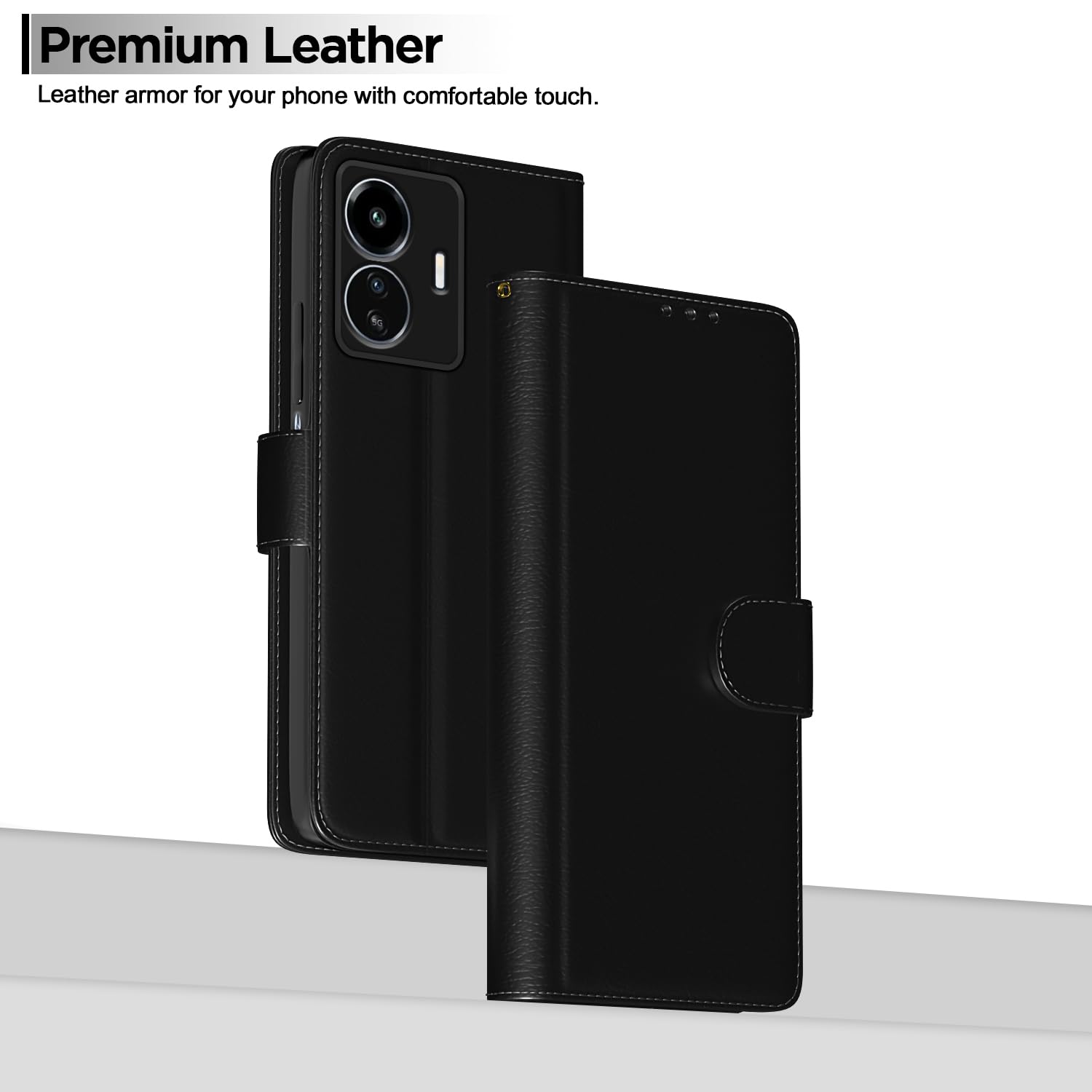 iQoo Z6 Lite 5G Flip Case - Leather Wallet Stand -7