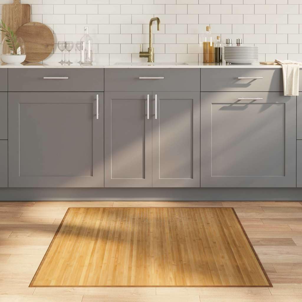 vidaXL Tapis carré Naturel 100x100 cm Bambou
