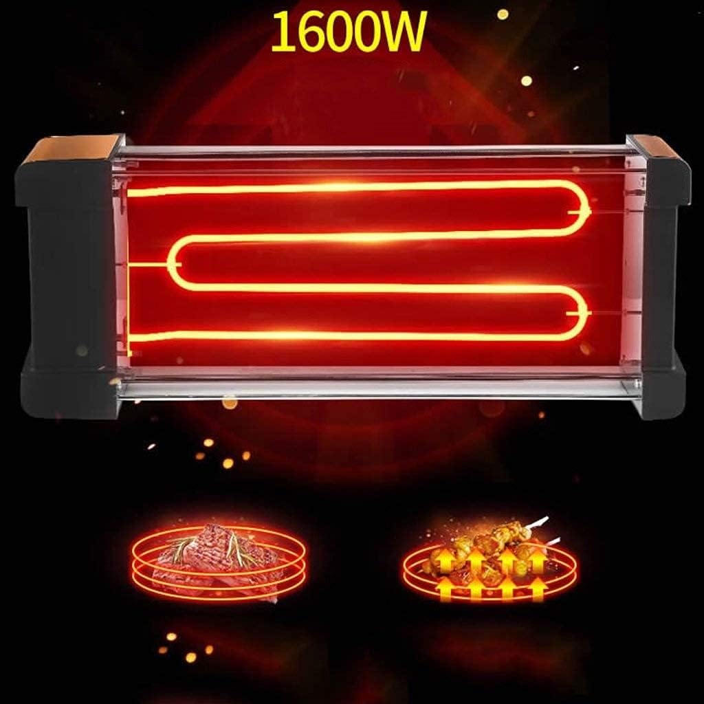 Barbecue Grill Multi-Function Automatic Rotation Double Baking TrayIndoor Smoke-Less Grill Electric Smokeless Indoor Grill 1300W Adjustable Temperature ControlSuitable for Party/Home