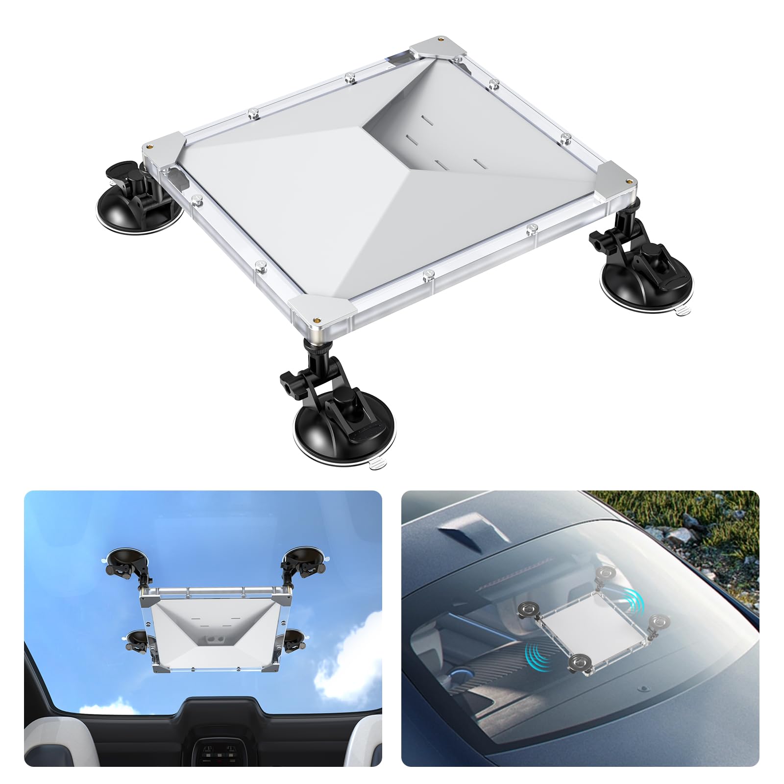 Soporte Starlink Mini, Succión 2 en 1 dla Samochodu z Pokrywą Ochronną dla Starlink Mini Dishy, Mocne Mocowanie i Bezpieczny Montaż na Oknach i Dachu Solarnym, Akcesoria Premium dla Starlink