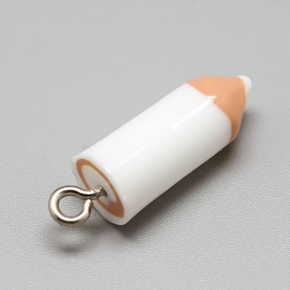 KitBeads 10pcs Mixed Color Pencil Charms Resin School Supplies Student Teacher Charms for Jewelry Making - Image 9
