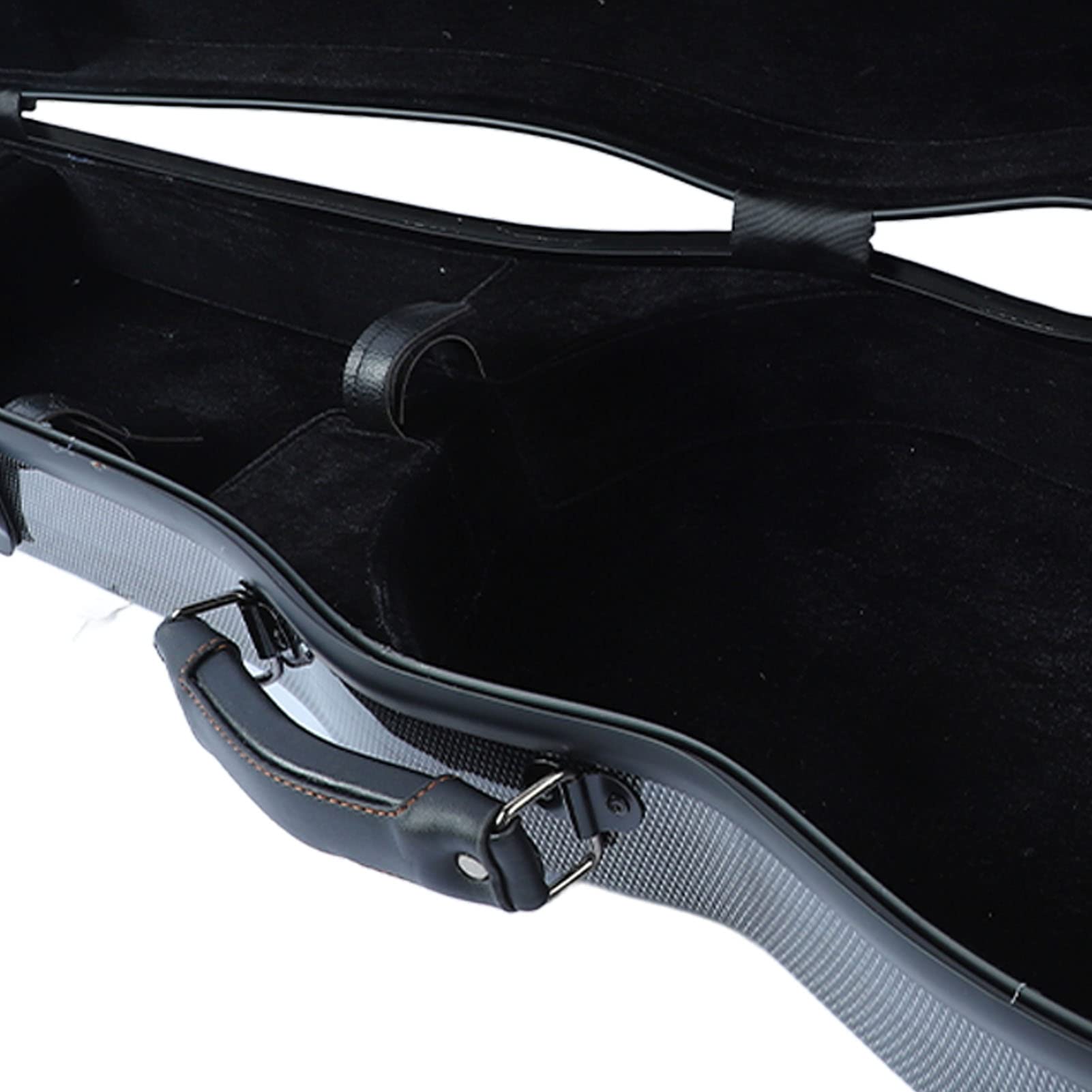 Keenso Estuche de Violín 4/4, Bolsa de Transporte de Violín Portátil Ligera de Fibra de Carbono con Termómetro (Gris Plateado)
