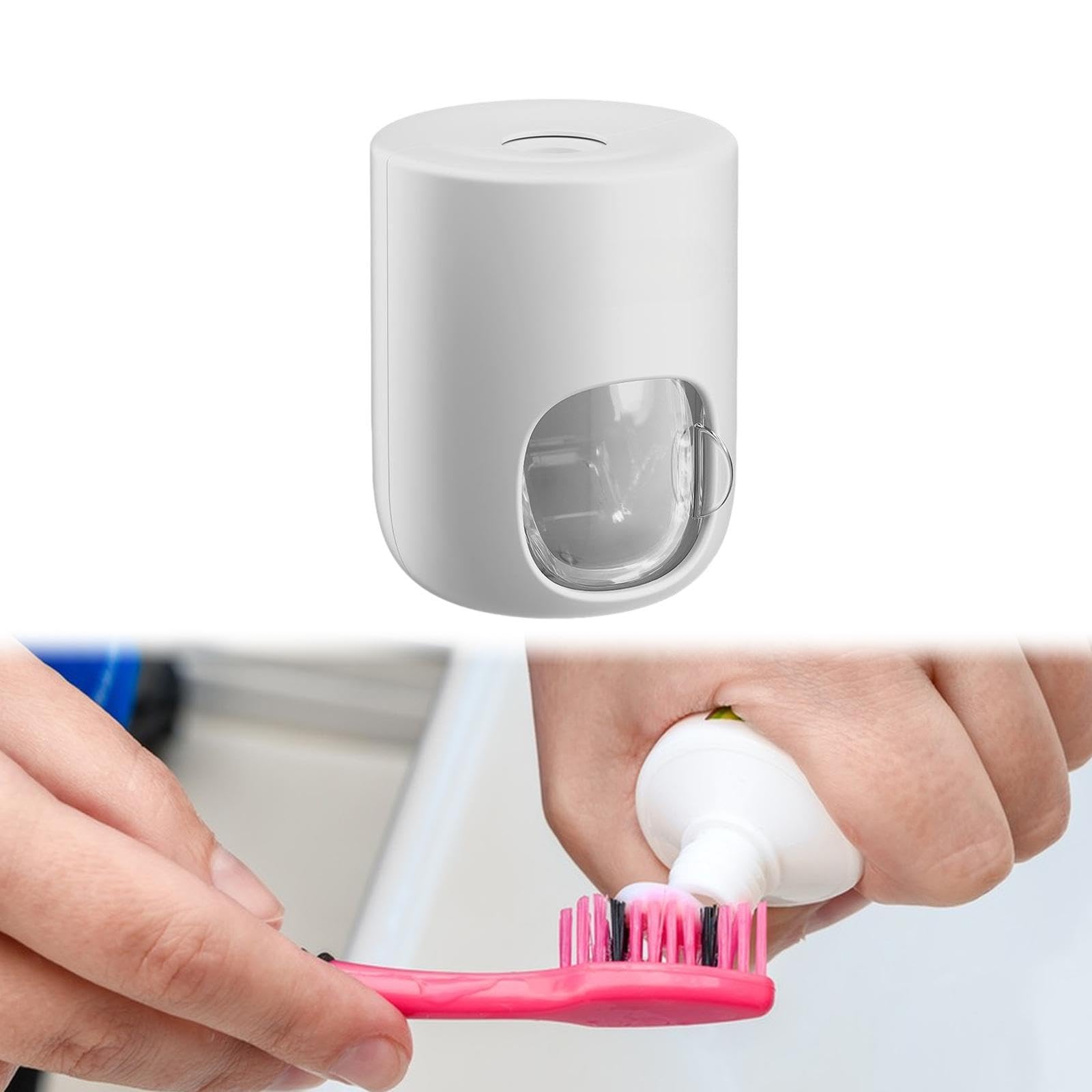 Amagogo Dispenser Dentifricio Automatico con Ventosa Da Parete in Materiale Plastico Robusto con Erogazione Quantificata Adatto per Bagno E Accessori, 5 pezzi