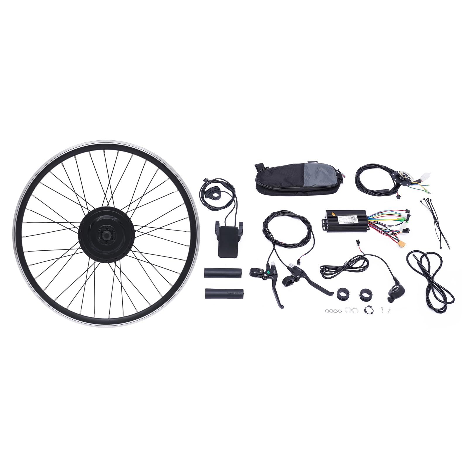Kit de conversion de vélo électrique 27,5", 36 V, 500 W, roue avant avec écran LCD, capteur d'assistance à pédale PAS, kit moteur de vélo avec contrôleur et levier de frein, moteur