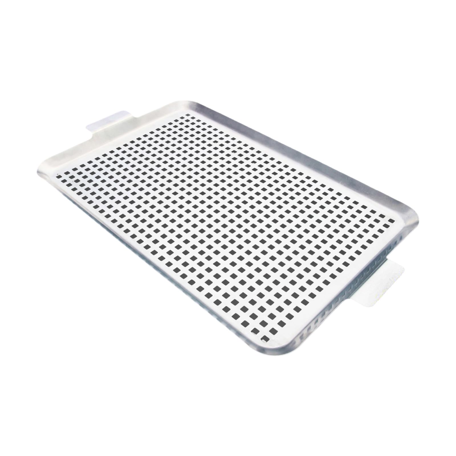 Uqezagpa Effective BBQ Grills Pans Stainless Steel with Holes and Handle for Perfectly Grilled Vegetables Fish and Meat Perforated Barbecue Tray