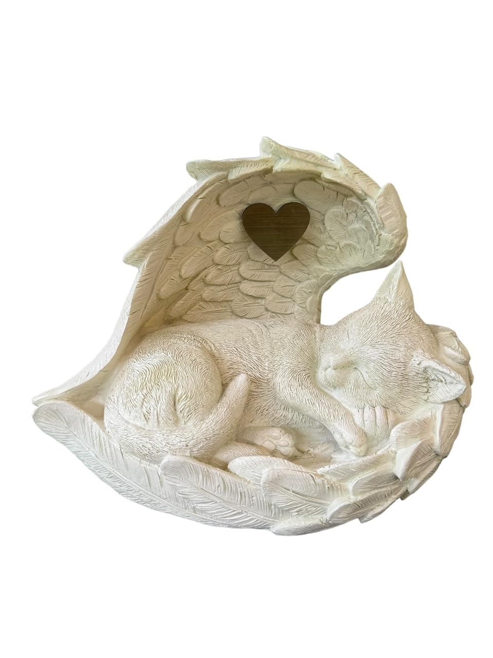 Monello Katzenurne Katze in Engelsflügel bis ca. 15 kg Tiergewicht individuelle Gravur auf Wunsch (Creme)