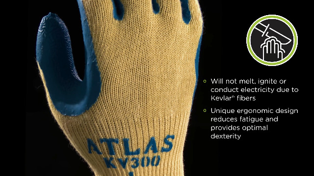 SHOWA Atlas KV300 Natural Latex Palm Coated A3 Cut Resistant