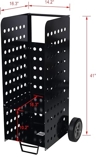 Miniatura 5 de LYPOCS Chimenea de madera tren de leña auto rodante portal pesado para exteriores auto rodante de 163 x 142 x 41 pulgadas chimenea de madera