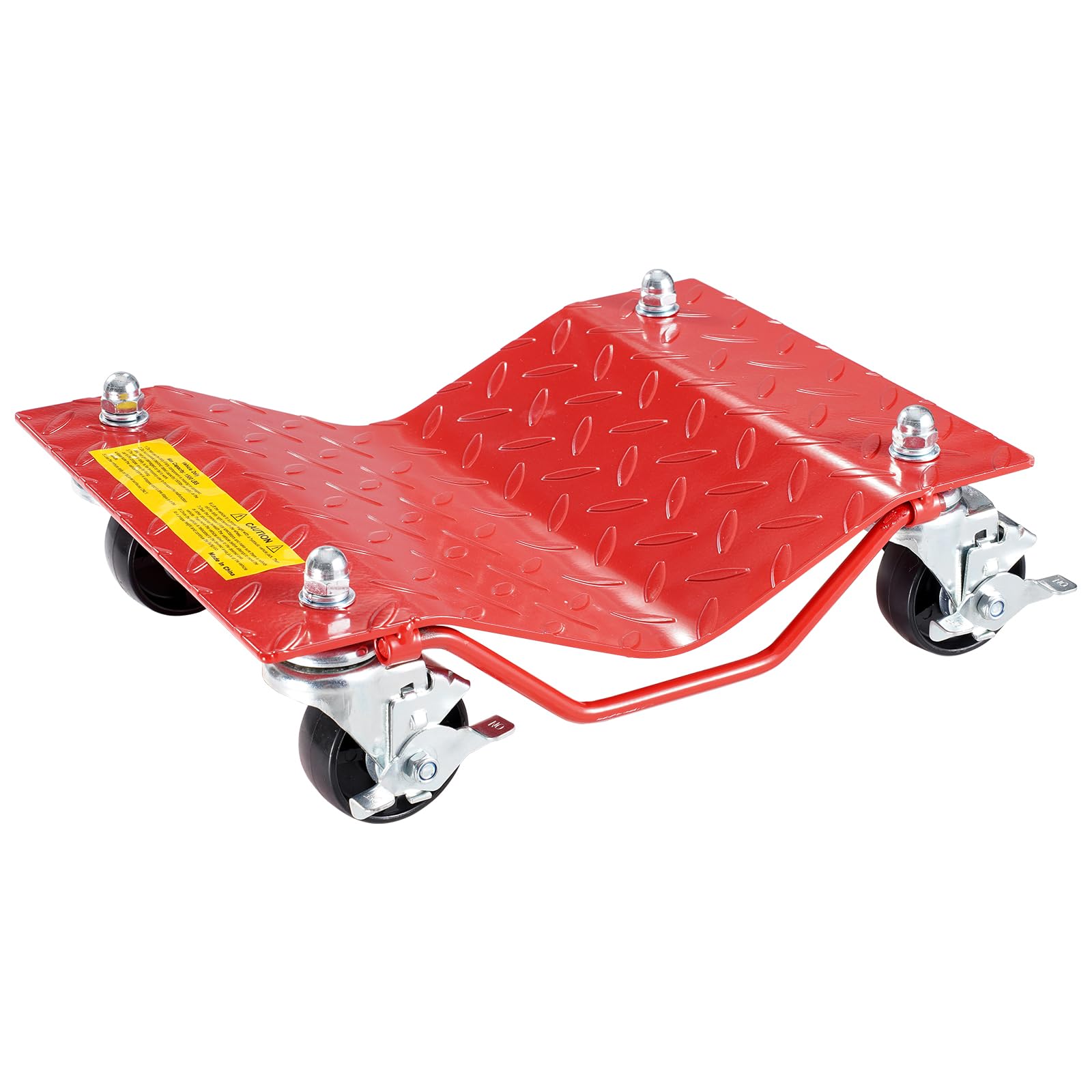 VEVOR Chariot de Manutention de Voiture 4PCs Capacité Totale 3,6 T, Chariot Déplace Voiture en Acier, avec Roues, Aide à la Manœuvre Positionnement pour Véhicule Camion Remorque Moto Bateau, Rouge