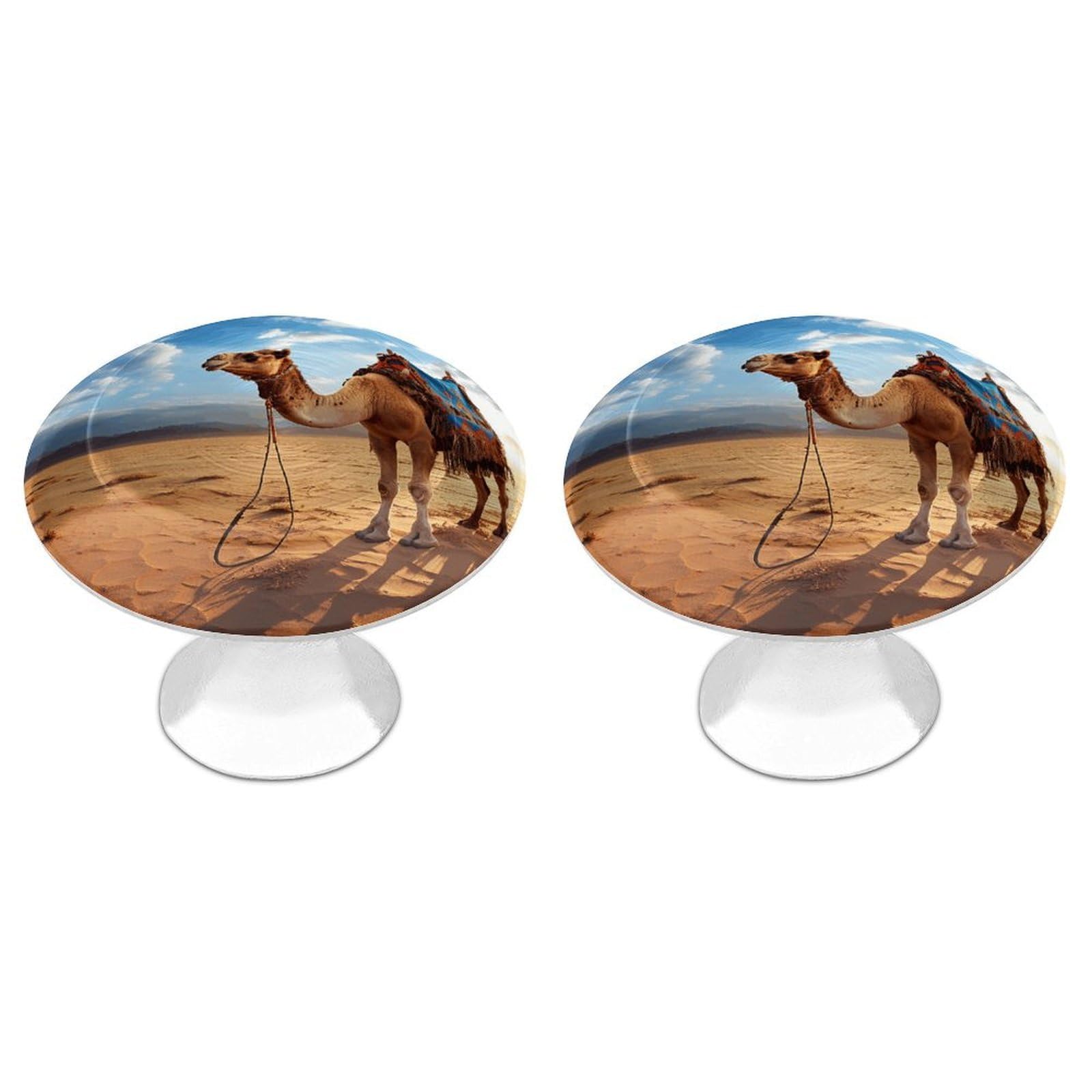 Vstadank Style Camel Blue Sky Cabinet Knobs Round Wardrobe Pulls Simple Drawer Handles With Screw Aluminum Alloy Closet Door Pull Modern Cabinet Hardware For Dresser Drawers 2 Pack