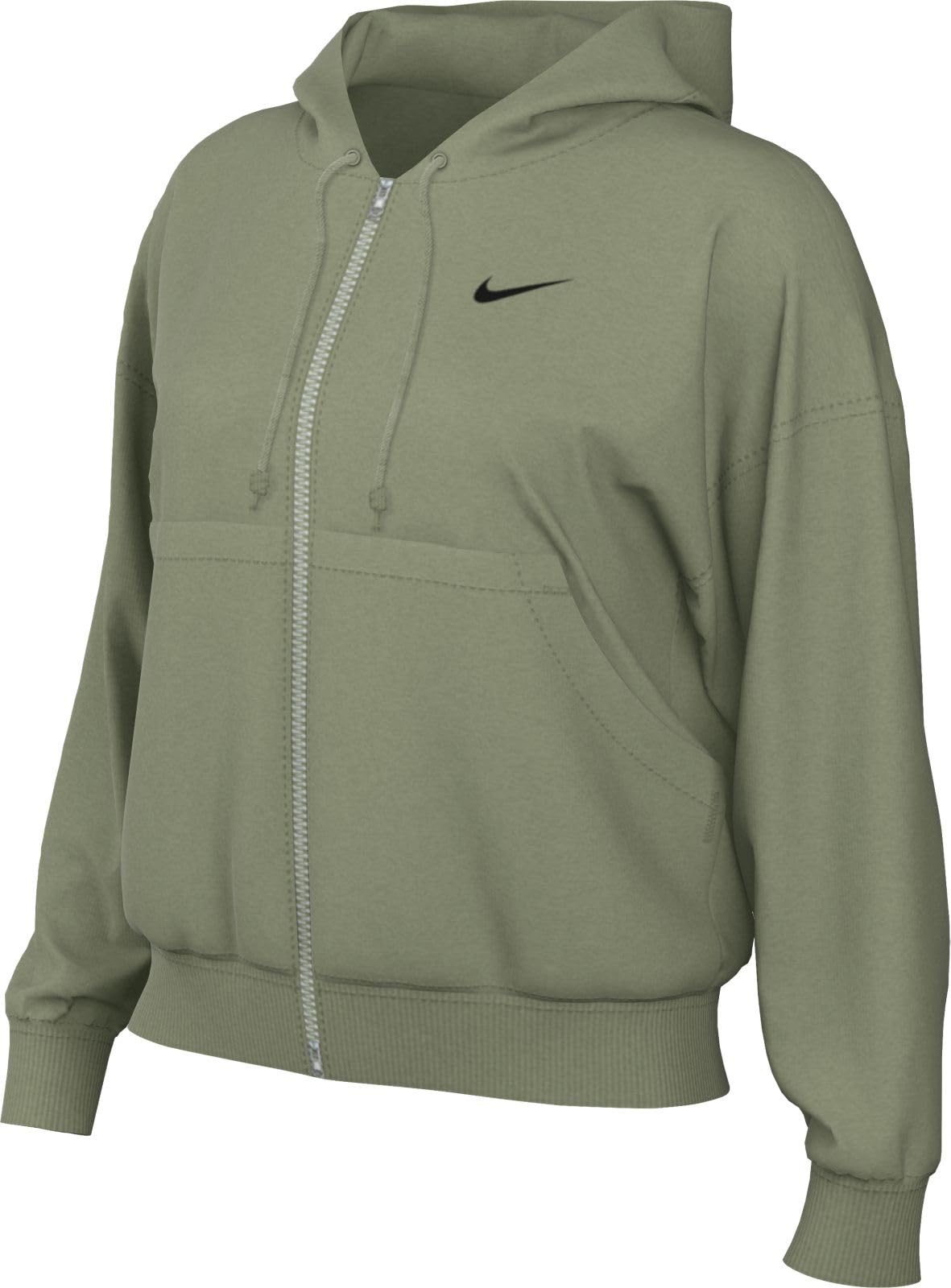NIKE DQ5758-386 W NSW PHNX FLC FZ OS HOODIE Sweatshirt Women's OIL GREEN/BLACK Size S