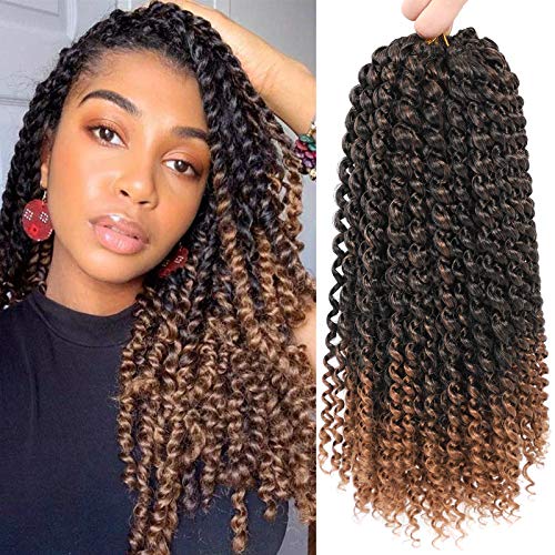 Water Wave Crochet Hair - Passion Twist Hair 12 Inch 8 Packs Short Crochet Braids Passion Twists Braiding Hair Spring Twist Hair Bohemian Synthetic Hair Extension (12 Inch, T30)
