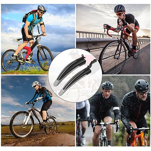Ledeak Bike Mudguard Set, Portable Adjustable Road Mountain Bike Bicycle Cycling Tires Front and Rear Mud Guard Fenders for MTB Mountain Road Bike(Grey) - Image 6