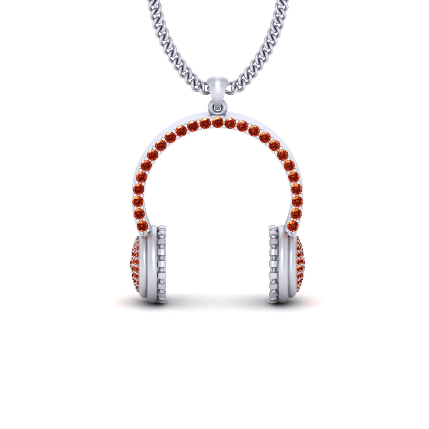 Collar de auriculares DJ en plata de ley 925 con circonitas cúbicas 7