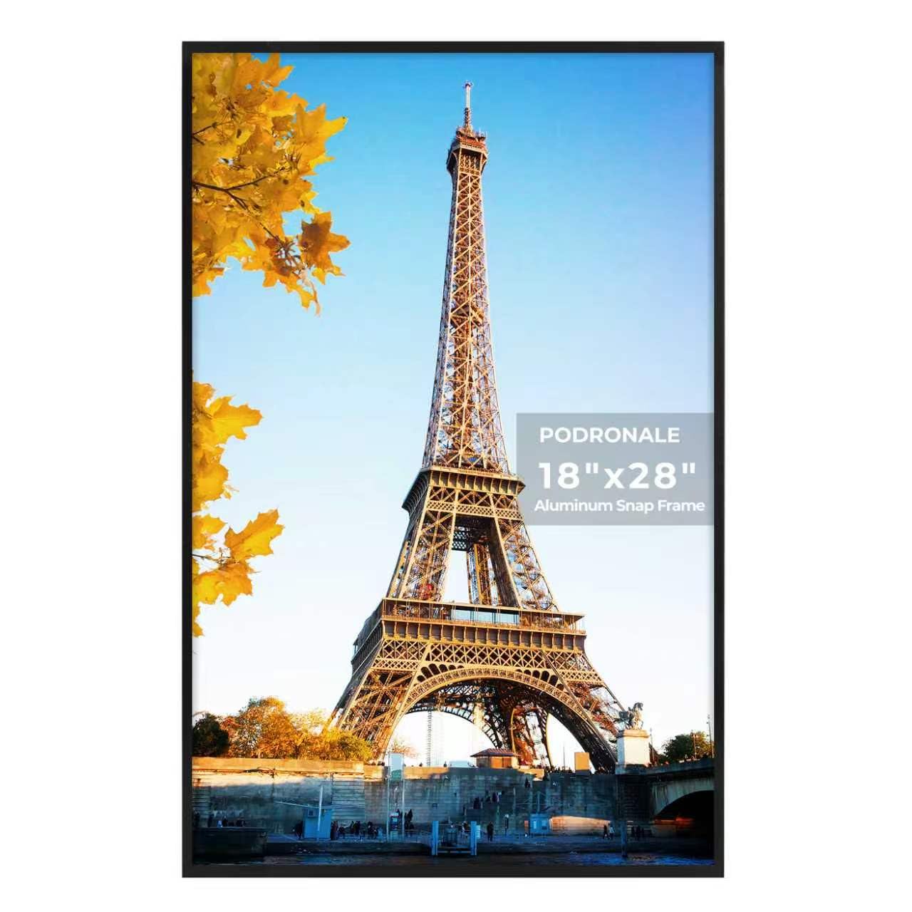 Photo 1 of *minor damage in corner* Podronale 32x40 Poster Frames, 1Pcs, Plexiglass,Black Aluminum Snap Frame