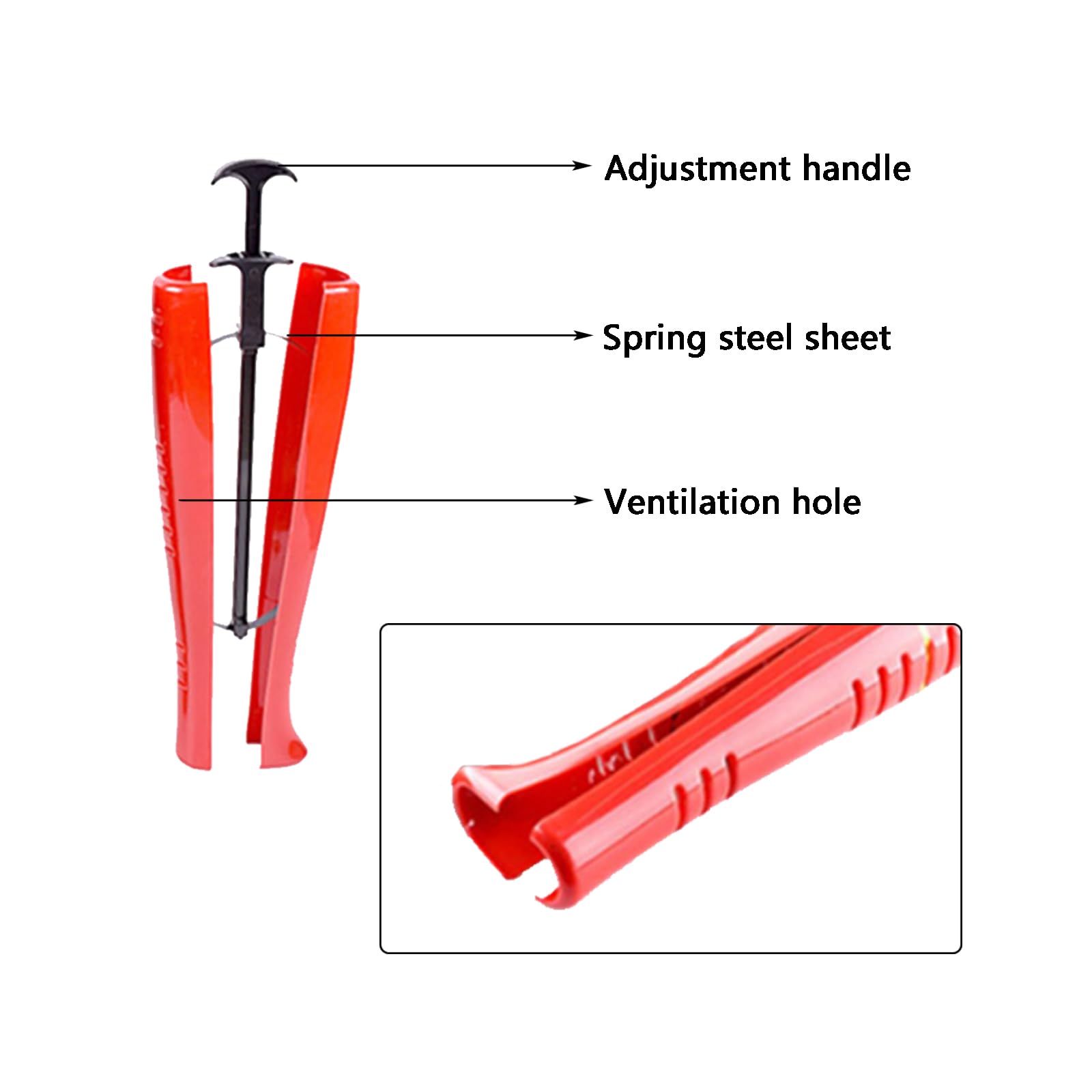 1 Paio Tendistivali, Tendiscarpe a Molla in Plastica, Shaper per Stivali, Adatto per Mantenere la Forma Degli Stivali(Rosso arancione)