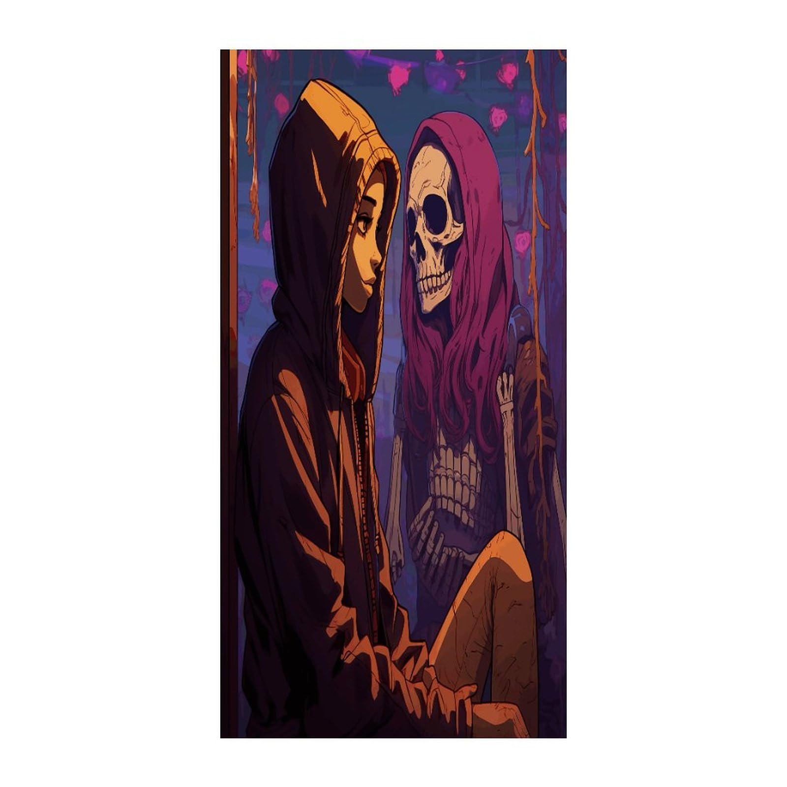 Fekiloot Girls Style And Skull Door Curtain Room Divider Curtains
