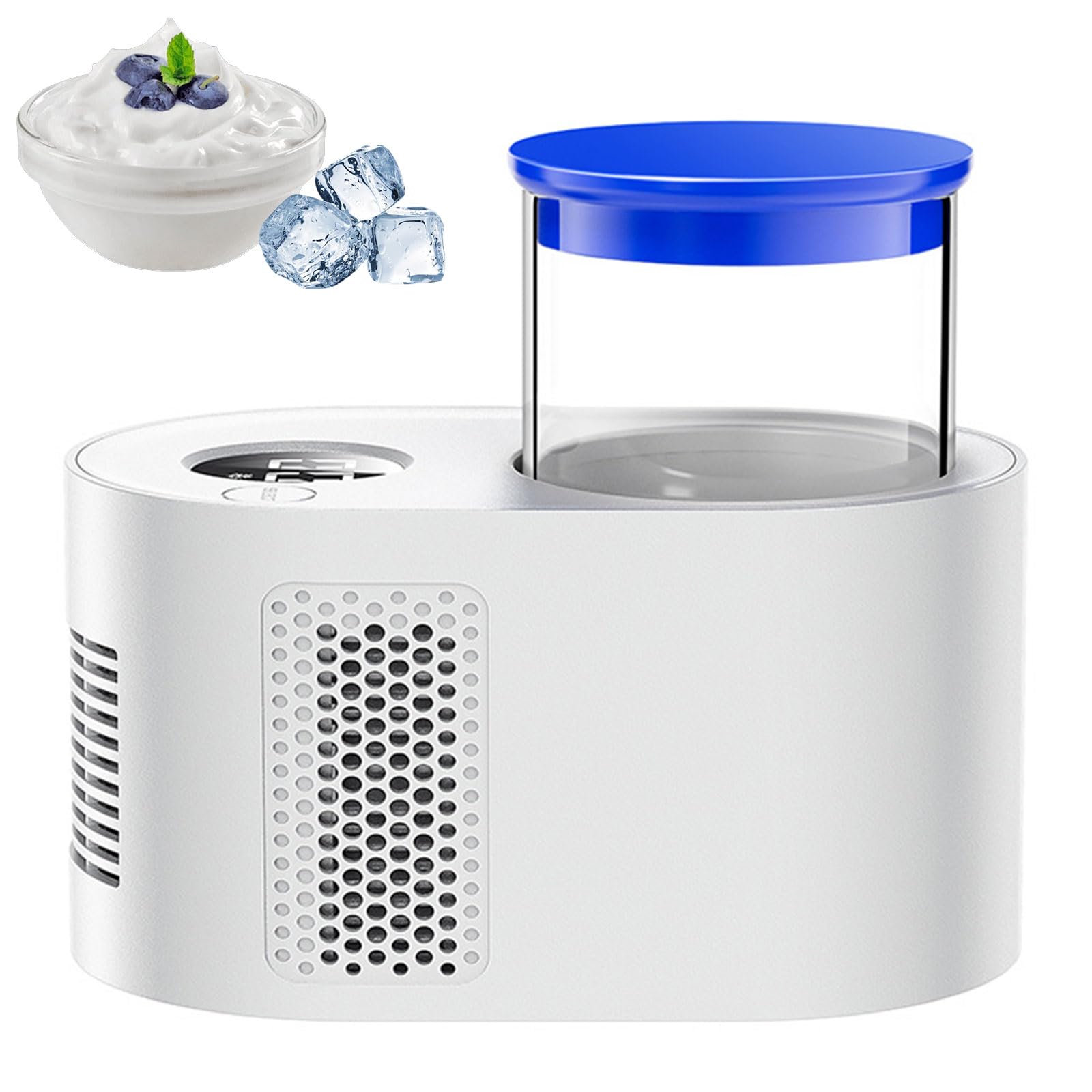 Urządzenie Do Jogurtowania 3 W 1 300ml, Urządzenie Do Robienia Gorącego I Zimnego Jogurtu Z Możliwością Regulacji Czasu I Temperatury, Inteligentny Wyświetlacz Cyfrowy, Pojemnik Na Jogurt white