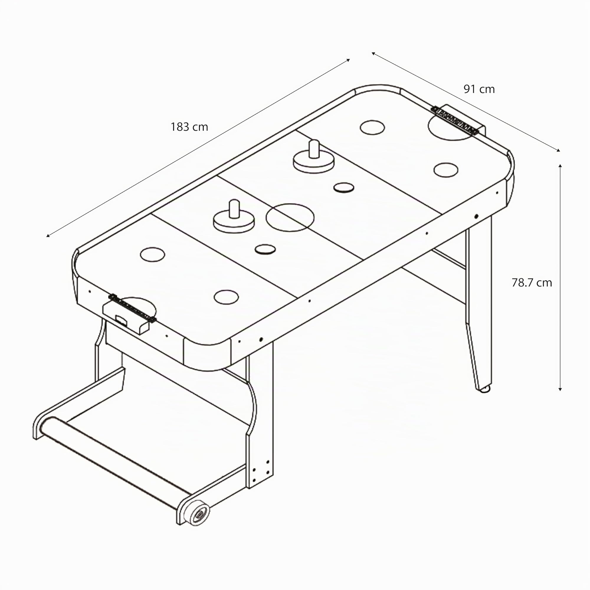 Cougar Icing XL Air Hockey De Table Pliable pour L'Intérieur | Accessoires Inclus | Table Jeu Airhockey pour Tous Les âges