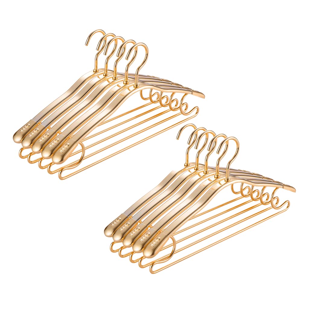 TXGJWRA Space Saving 10 Pack Hangers Durable Aluminum Alloy Hangers for Clothes Closet Coat Hangers Suitable for Clothing Suit Shirt Hangers Coat,C