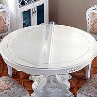 Vista 2 de Protector circular de plástico para escritorio protector de mesa de oficina mantel de PVC de plástico transparente cubierta superior protectora
