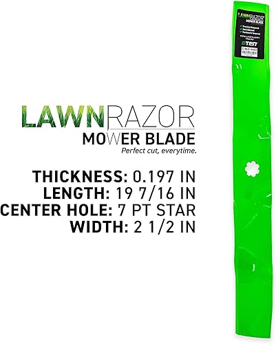 Miniatura 2 de 8TEN LawnRAZOR - Cuchilla para John Deere AM141040 LT150 LT160 STX38 LX188 X300 X310 F525 GT275 38 pulgadas cubierta (triturador), paquete de 2