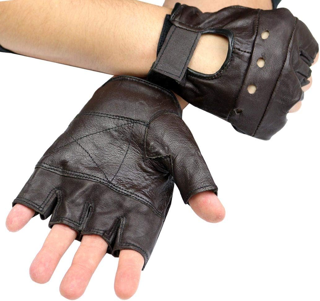 Perrini Brown Finger Less Gloves
