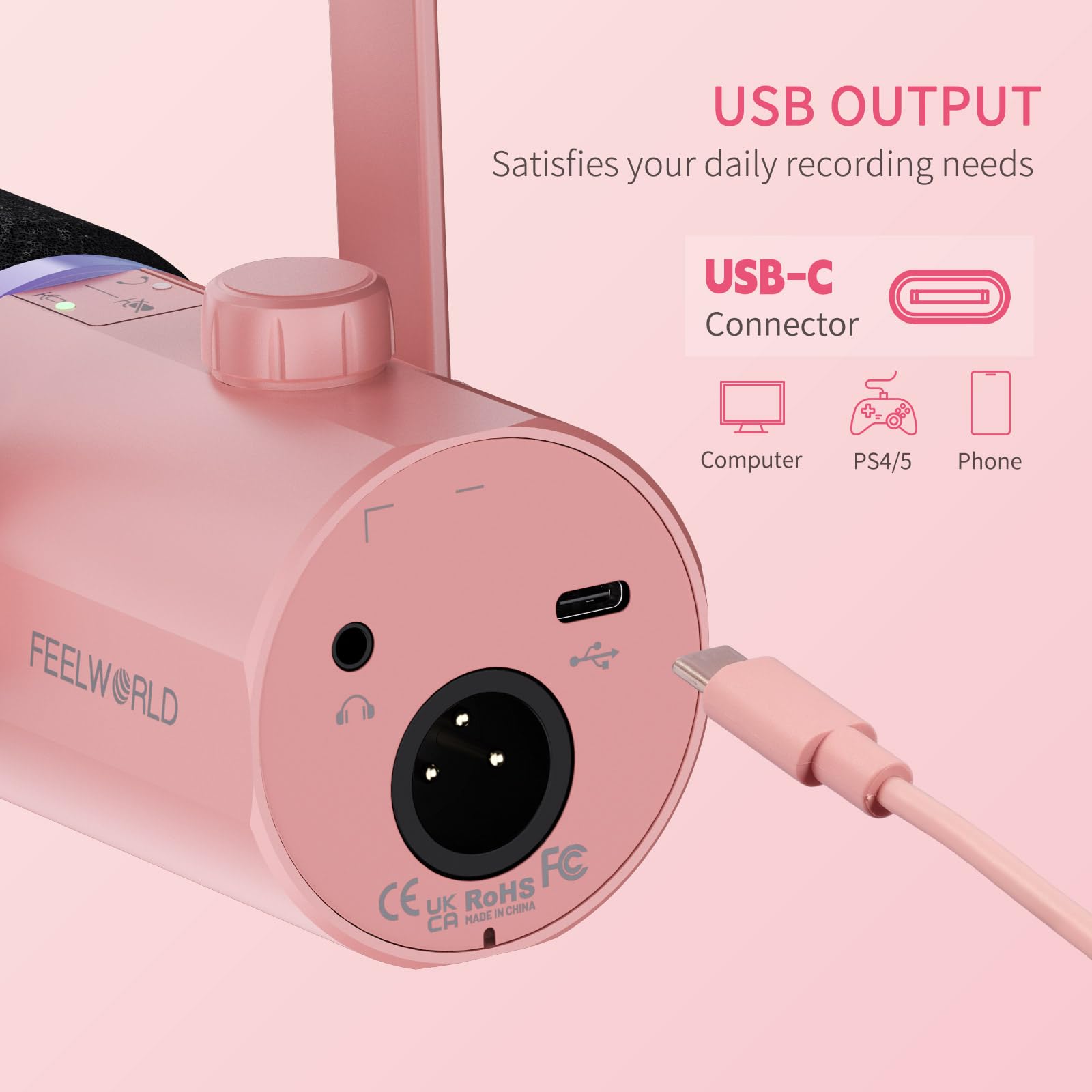 FEELWORLD PM1 Dynamisches XLR USB Mikrofon für Podcast Record Game Live – offizieller Feelworld Shop