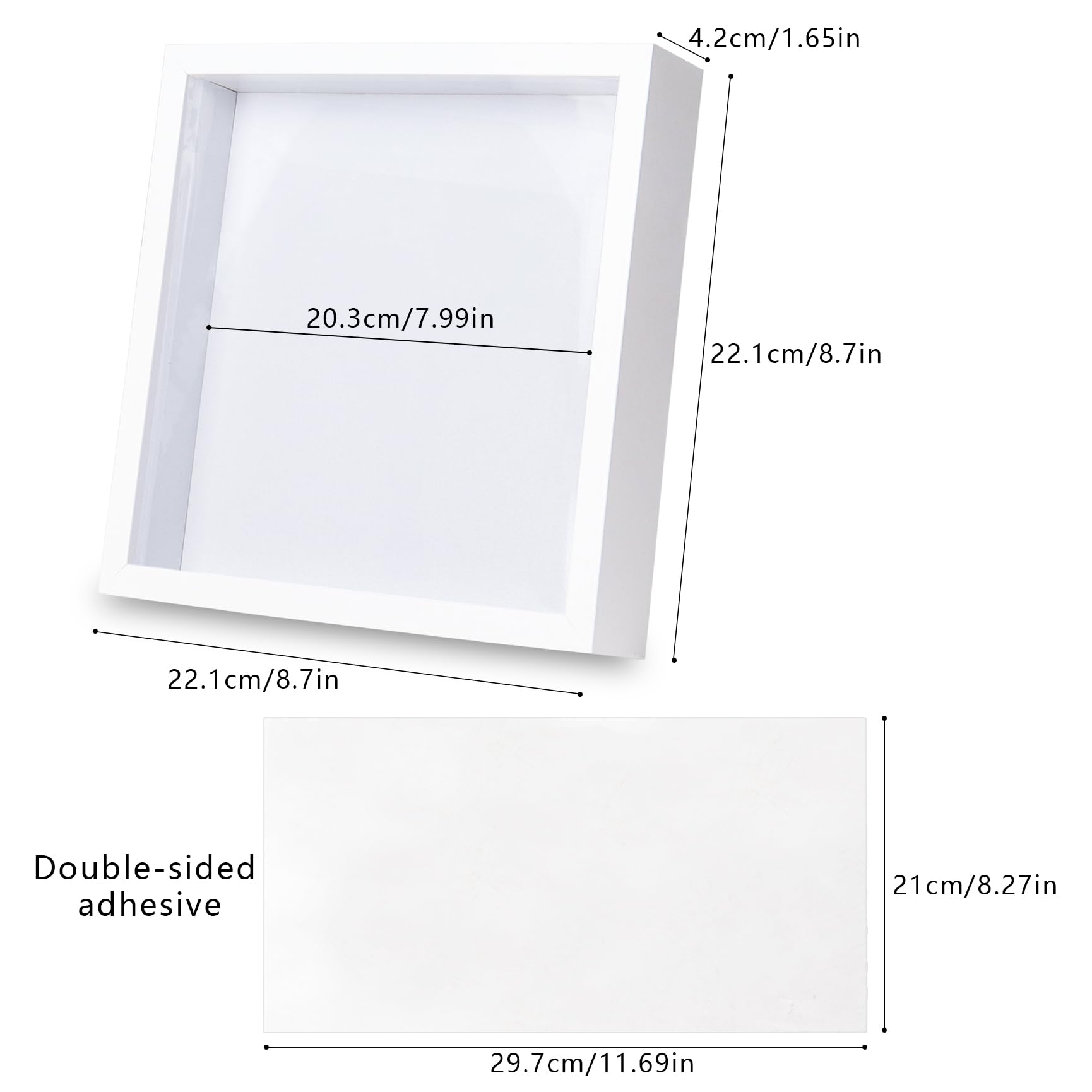 3D Shadow Box, Wooden Deep Box Frame Display Photo Frames Shadow Box ...