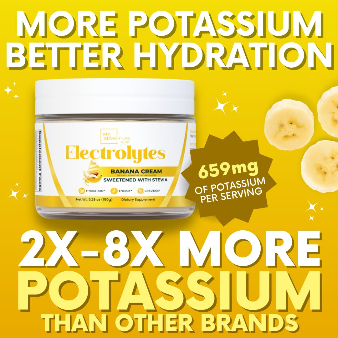 Zero Sugar - Banana Cream Electrolytes Powder - Refreshing Hydration - Caffeine Free Energy with All Natural Ingredients - Vegan, Keto & Paleo - Sugar Free Electrolytes Powder Drink Mix - 37 Servings