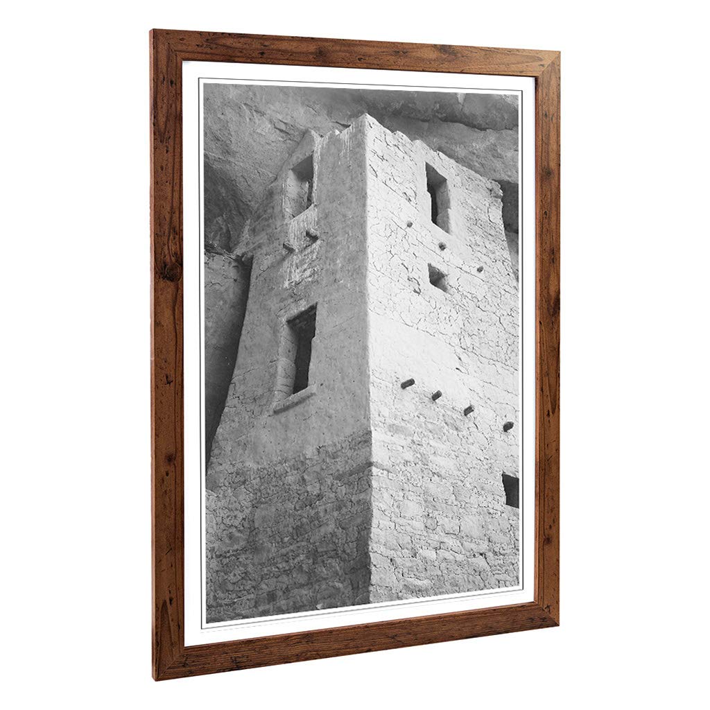 Big Box Art Framed Print of Ansel Adams Mesa Verde National Park Design | Wall Art Picture | Home Decor for Kitchen, Living Room, Bedroom, Hallway, Walnut, A2 / 24.5x18 Inch / 62x45cm