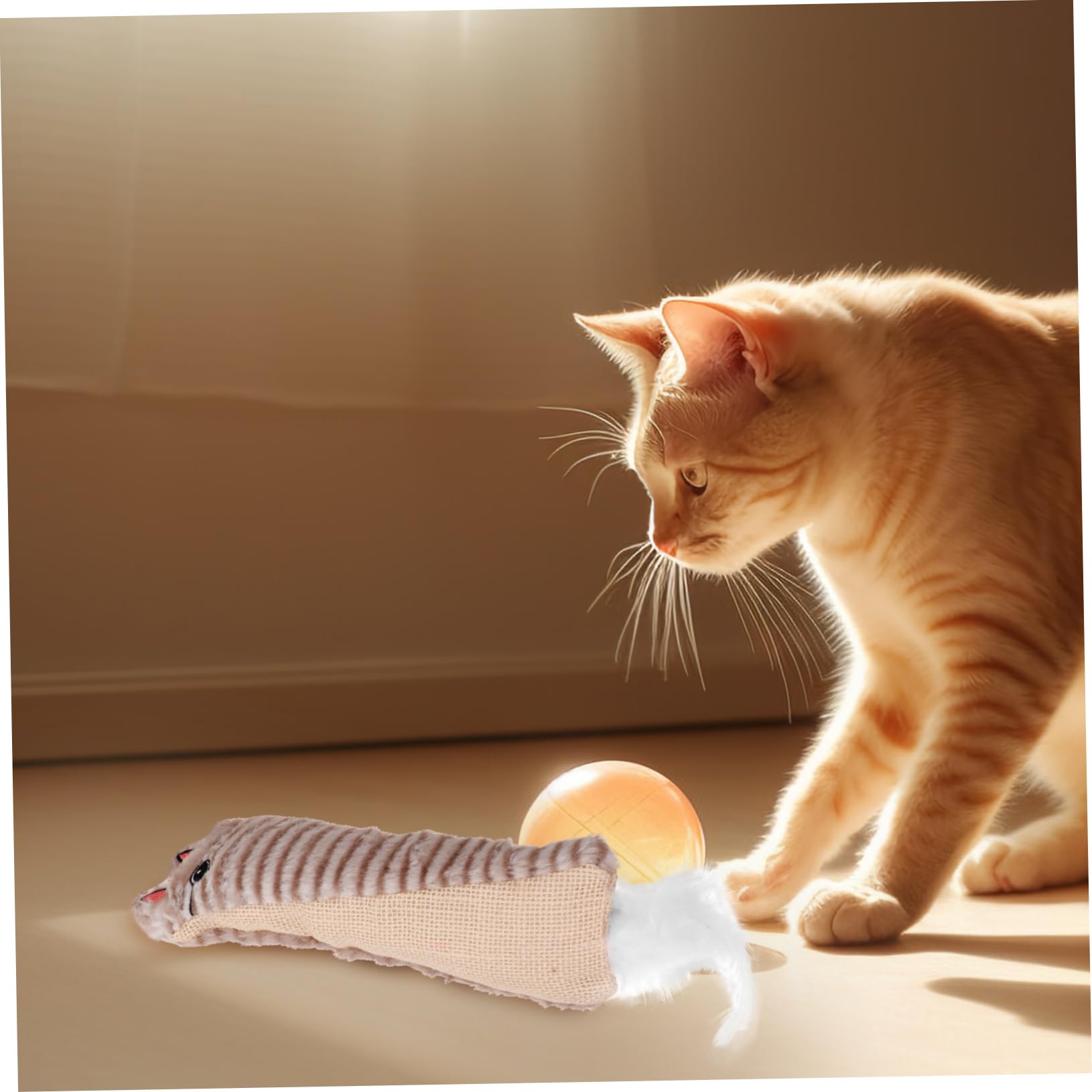 ibasenice Jouet Herbe Chat pour Chat avec Papier Froissé Jouet Interactif à Mâcher pour Chatons Intérieur