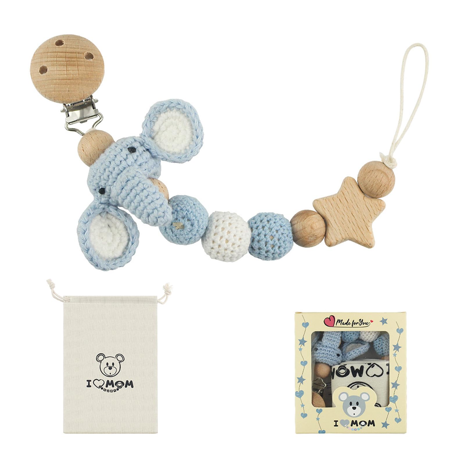 Pacifier Clip Chain for Baby - Safe Infant Soothing Lanyard Nipple Holder Rope Prevent Loss and Contamination
