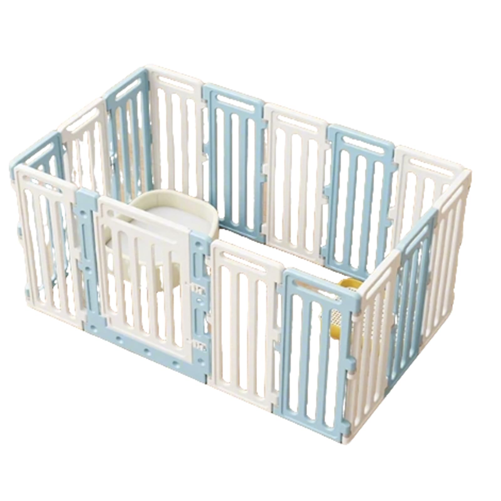 Zuiquity Modular Dog Fence with Door, Dog Pen for Small Medium Dogs, Indoor Plastic Pet Fence, Free Combination Dog Cage for Puppy, Rabbit, Cat(Size:70 * 70 * 90cm/28 * 28 * 35in,Color:blue)