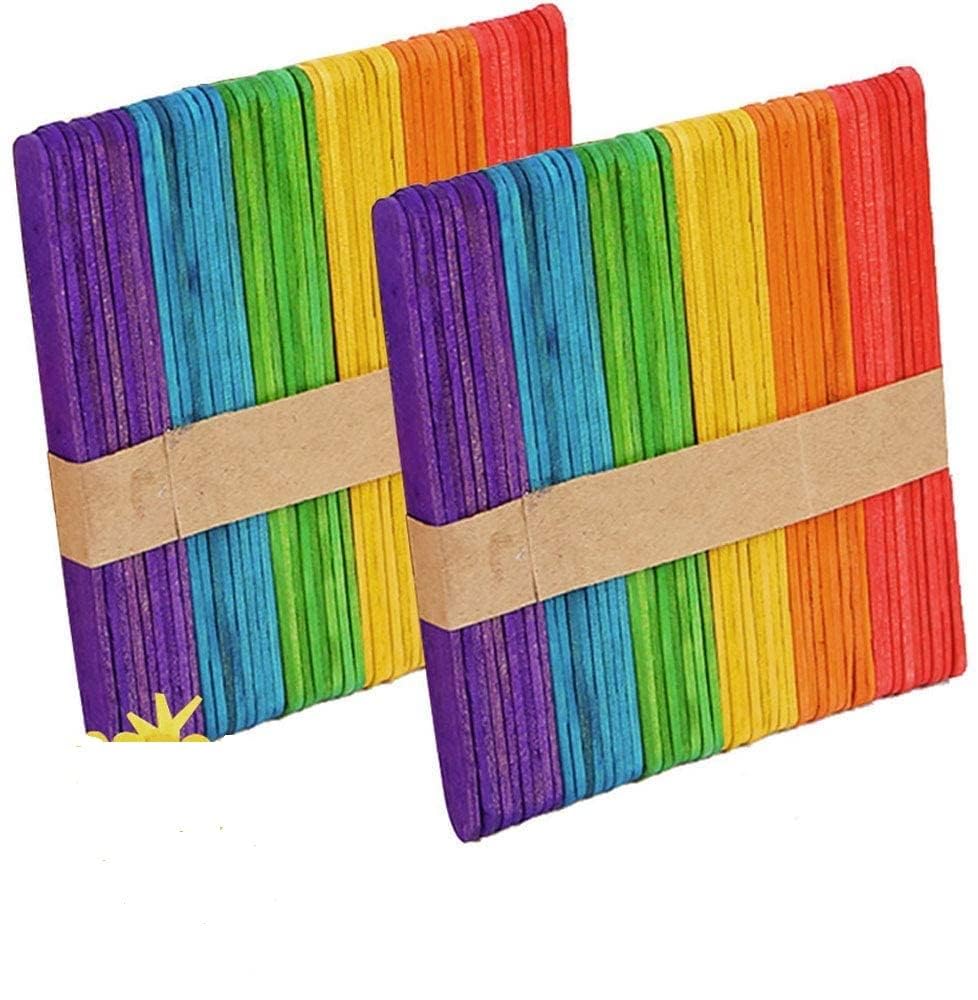 Eclet 200 Colour Wooden Craft Stick Premium Natural Wooden Piece Ice Cream Sticks-image-49