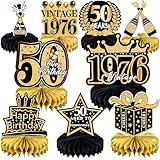 9 Pcs 50th Birthday Decoration for Men Women 50th Birthday Table Decorations Cheers to 50th Birthday Honeycomb...