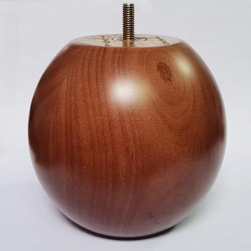 Miniatura 6 de Btibpse Patas de sofá de madera de 4 pulgadas, patas redondas de madera maciza para sofá de repuesto, patas de madera grandes para