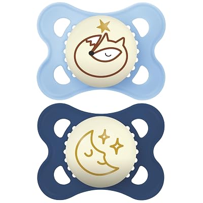 MAM Sucette Original Nuit Bébé 2-6+ mois Lot de 2 tétines Coloris Aléatoire