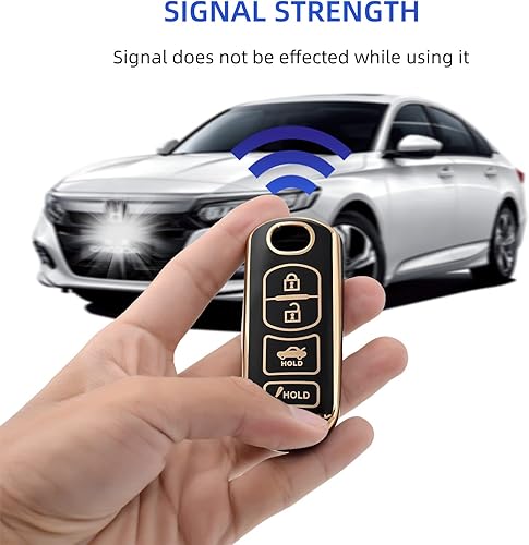 Miniatura 5 de OFFCURVE Funda para llavero de coche compatible con Mazda A, Oro Negro+llavero