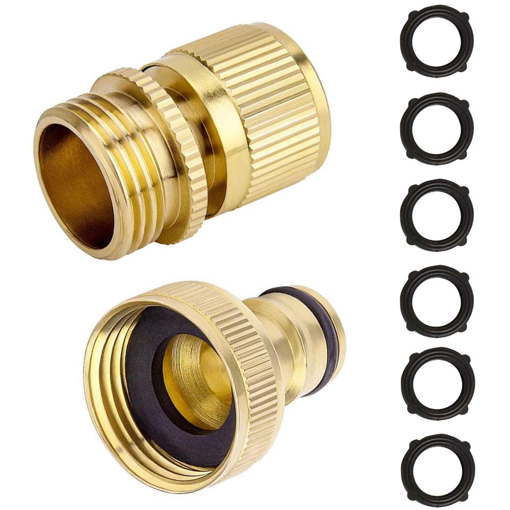Buy Fansjoy Garden Hose Quick Connect, Solid Brass Water Hose Nozzle No