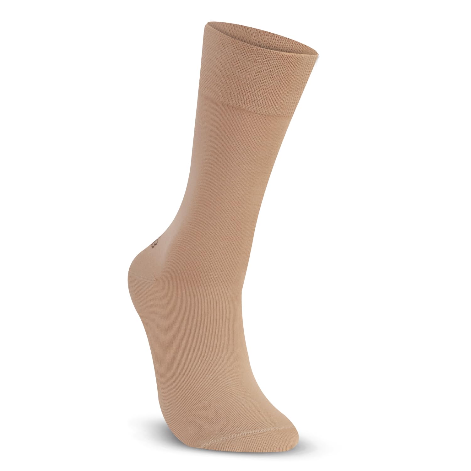 Men's Full Length Formal Socks - Beige, Free Size