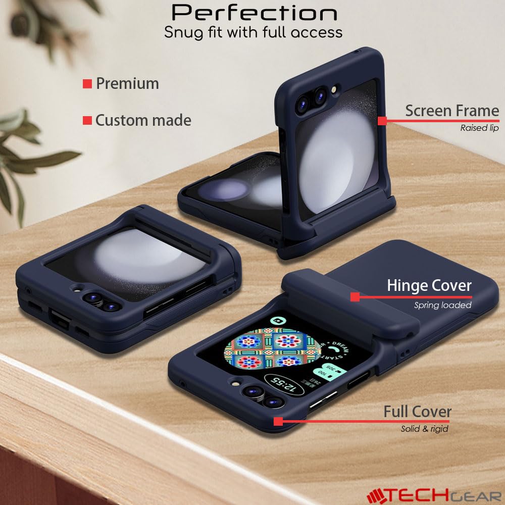 TECHGEAR Coque Samsung Galaxy Z Flip 6 avec porte-cartes Protection robuste Bleu