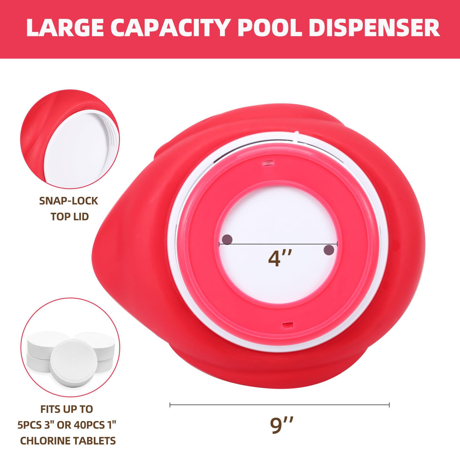 Snapklik.com : Floating Pool Chlorine Dispenser 2 In 1 Kit, Collapsible