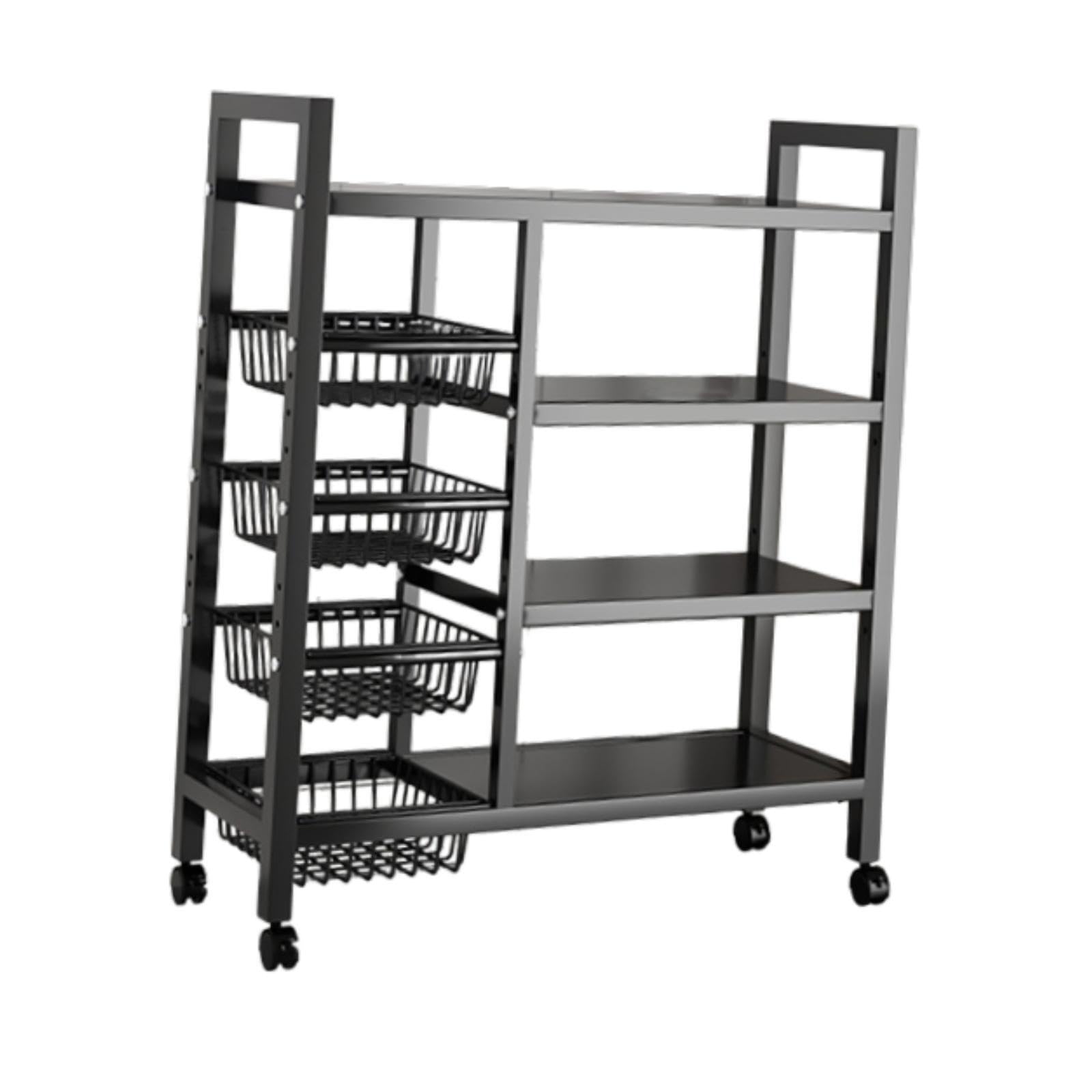 Robusto scaffale portaoggetti da Cucina con Ripiani Regolabili in Altezza, Organizer per impieghi gravosi, Armadio per Bagno e dispensa, Ripiani