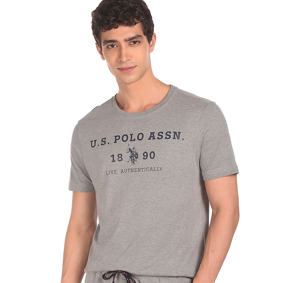U.S. POLO ASSN.Men's Cotton Regular Fit Comfort Fit Brand Print I683 T-Shirt - Pack of 1